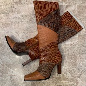 Milagros Brown Heel Boots